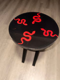20” Round Epoxy Accent Table - Red Serpent