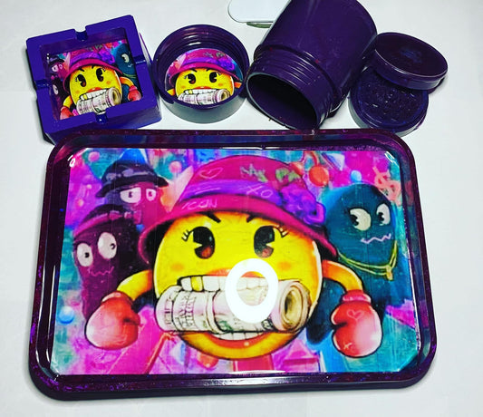 Epoxy Rolling Tray Set- 4pc Cartoon Design