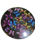 20” Round Epoxy Accent Table – Black Butterfly
